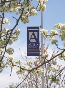 Avila-Campus-flag-blossums_lores-scaled