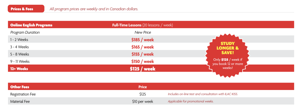 ILAC 語言線上課程KISS價格