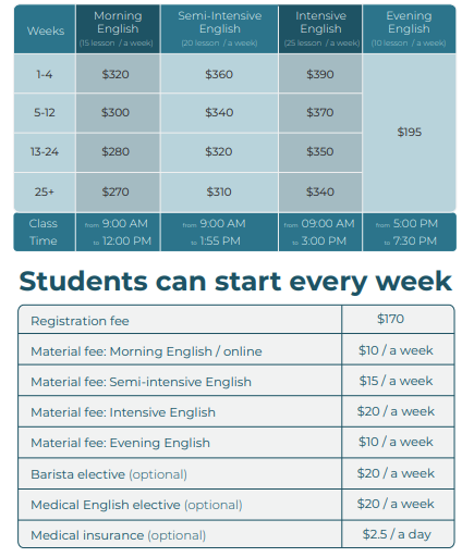 SELC_英語語言課程＿價格｜ WOORI 加拿大留遊學代辦