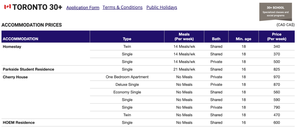 Kaplan 多倫多語言學校 30+課程-住宿價格｜WOORI 加拿大留遊學代辦