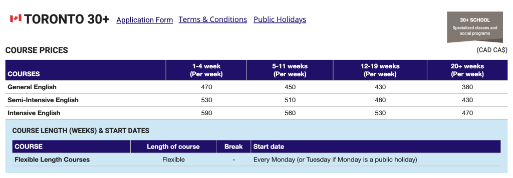 Kaplan 多倫多語言學校 30+課程-價格｜WOORI 加拿大留遊學代辦