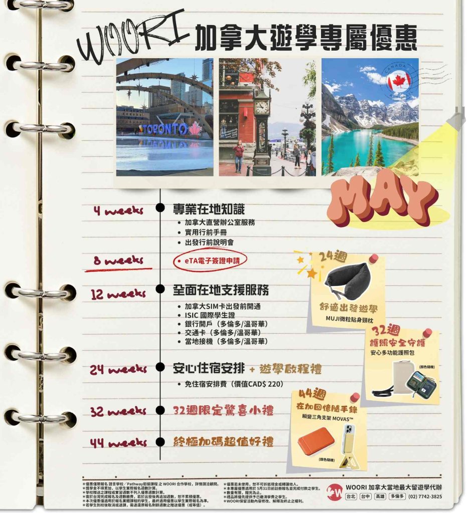 WOORI加拿大留遊學代辦_2026_5月優惠圖